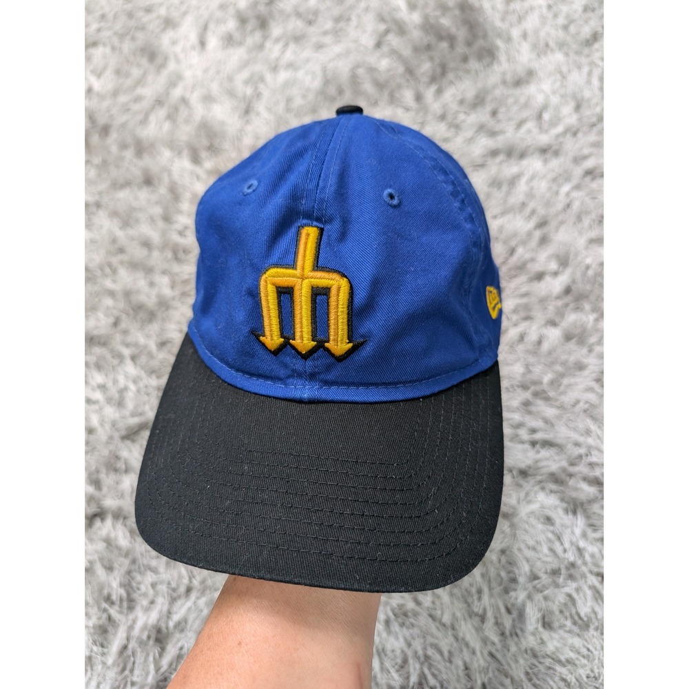 New Era Seattle Mariners MLB 9TWENTY Adjustable Hat Blue Black Trident Logo